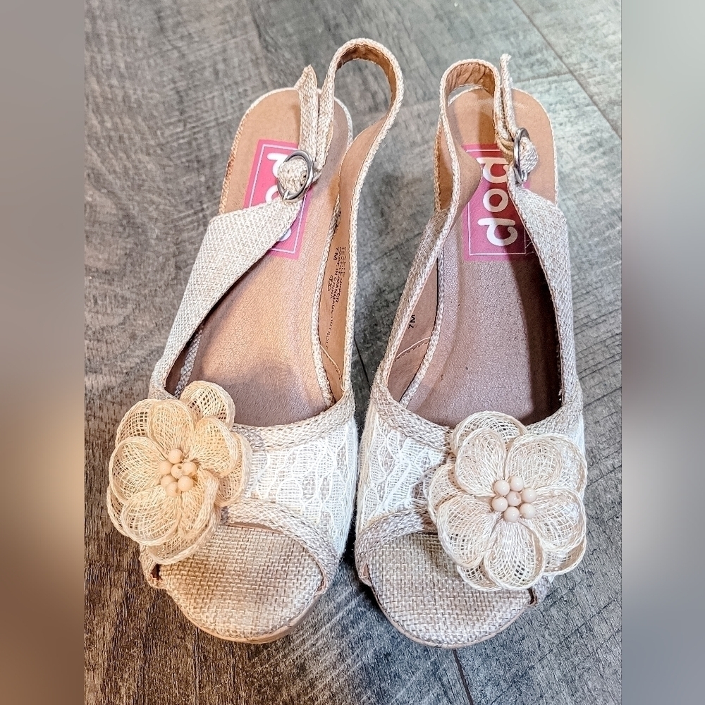 Jellypop Cork Linen Wedge Sandals
